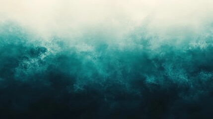 Poster - Abstract teal and white textured background image. Dark teal bottom fades to lighter teal and white at the top. The texture resembles a cloud or mist