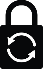 Poster - Reset password icon. Repeat safety sign. Lock reload symbol. flat style.