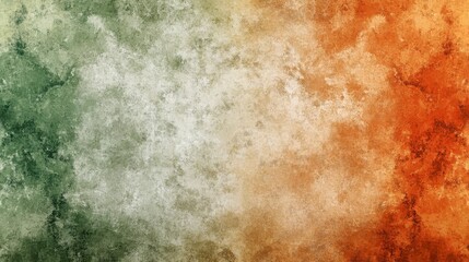 Poster - Abstract textured background with a gradient of green, beige, and orange hues. The image features a mottled, aged effect, creating a vintage or