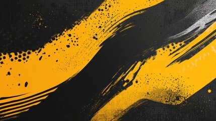 Poster - a banana with a black and yellow background