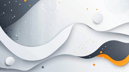 Poster - a white and orange abstract background with a wave