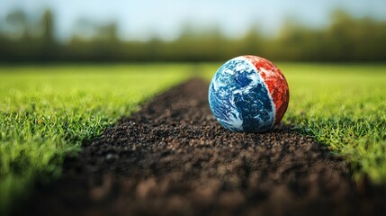 Poster - Social media visuals portraying contrasting narratives on climate change awareness Stock Photo with side copy space