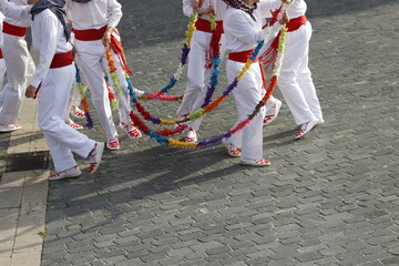 Wall Mural - Basque folk dance outdoor festival