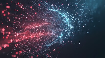 Aufkleber - Abstract Digital Network Connection Dots Lines Global Technology