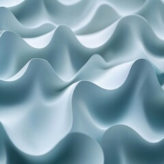 Poster - Light blue wave pattern abstract background with soft curves and subtle texture design