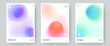 © v1ra - Set of colorful backgrounds with soft blurry gradients. Abstract modern templates, creative color gradations with soft grainy texture. Trendy design collection front page for banners, posters, flyers.