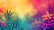 © K'kriang Krai - Vibrant summer background with colorful flowers and foliage
