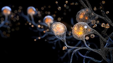 Aufkleber - Neural Network Connections Illuminated Abstract Brain Science Concept