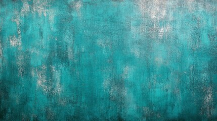 Wall Mural - Teal green textured background with mottled, distressed, and speckled patterns. The surface shows variation in shade and grain, creating a rustic