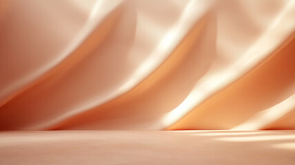 Fototapete - warm, abstract minimal luxury background with soft flowing curves