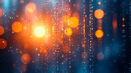 Aufkleber - Droplets glisten as they hang in suspension, capturing light and creating a vivid interplay of colors. This composition evokes the beauty of molecular structures illuminated by ambient light