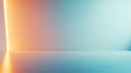 Wall Mural - minimal futuristic background with gradient of orange and blue light