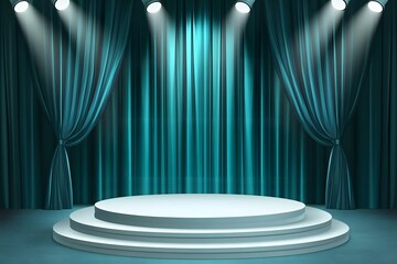 Canvas Print - stage with curtains and spotlight