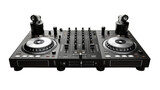 Professional DJ Mixer Console isolated on a transparent background