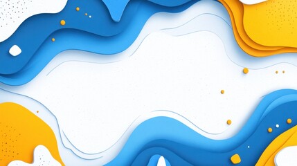 Poster - Colorful abstract waves in blue and yellow creating a vibrant background
