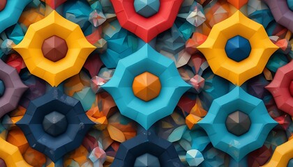 Poster - Abstract Colorful Geometric Flower Pattern Design