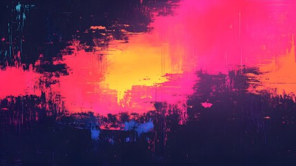 Sticker - glitch texture background with neon colors and grainy noise effects