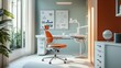 © adobestocker1 - A modern kids' desk with adjustable lighting and an ergonomic chair in a bright room. digital