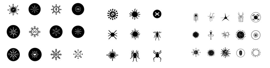 Poster - Black and Outline Icon for Coronavirus Covid 19