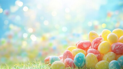 Wall Mural - Sweet candy treats for Easter. Blur on purpose for backgrounds and wallpaper