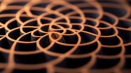 Poster - Intricate geometric patterns in a textured surface showcasing depth and design, ideal for art