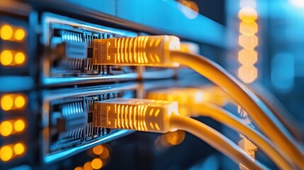 Poster - Vibrant and Futuristic 3D of a Digital Network Infrastructure