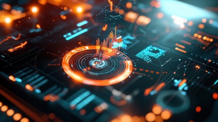 Poster - Futuristic Cyber Technology Interface Digital Visualization