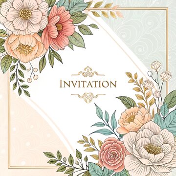 Botanical Flowers Invitation Template