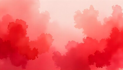 Wall Mural - An abstract red watercolor background featuring soft, flowing textures, ideal for designs that seek a delicate and elegant aesthetic