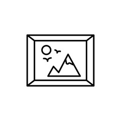 Poster - Art Gallery Museum icon Flat vector set outline