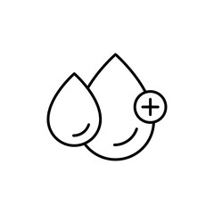 Poster - Blood drops line icon, Flat vector set outline