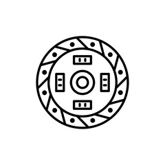Poster - Car Clutch Plate icon Flat vector set outline
