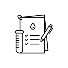 Poster - Clinical analysis result icon Flat vector set outline