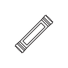 Poster - sugar stick package icon flat vector set outline