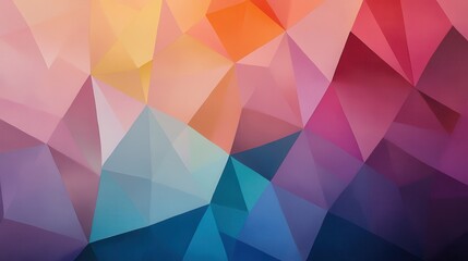 Poster - Vibrant Composition of Sharp Angular Polygons in Metallic Hues and Rich Color Gradients