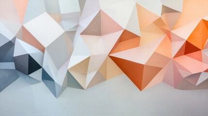 Poster - Sharp Angular Polygons Composition in Metallic Tones for Modern Artistic Backgrounds