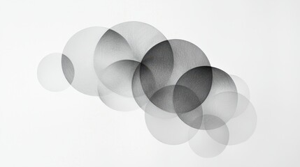 Poster - Elegant Overlapping Circles Illustration in Pencil with Subtle Gradients and Soft Shadows for Artistic Projects