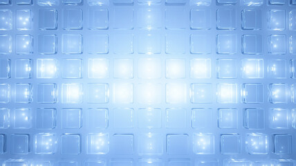 Poster - abstract blue background, a light glowing symbol of new technologies, copy space of new technologies