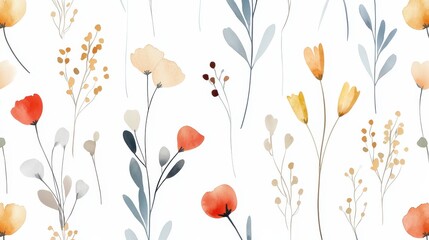 Poster - Minimalistic Watercolor Floral Splash Background for Elegant Designs and Creative Projects