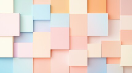 Poster - Abstract Grid Design Featuring Soft Pastel Squares and Rectangles for Modern Aesthetic Backgrounds