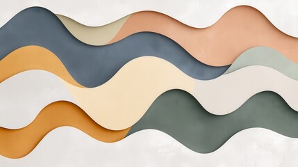Poster - Irregular Flowing Shapes in Earthy Tones for Background, Interior Design and Abstract Art