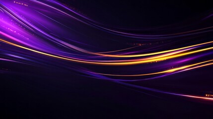 Poster - Dynamic lines of purple and yellow swirl through a dark backdrop, evoking feelings of energy and movement. The interplay of colors draws the eye and inspires creativity in all who gaze upon it