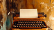 © Olena - Vintage typewriter with blank paper, ready for your message.  Perfect for nostalgic projects, writing, or storytelling themes.  Evokes creativity, history, and classic design.