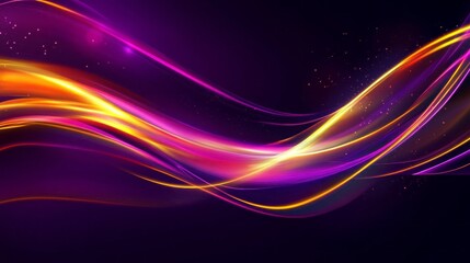 Poster - Vibrant hues of purple and yellow twist and turn across a cosmic expanse, creating an ethereal backdrop full of movement and energy. The colors intertwine, evoking a sense of speed and wonder