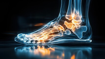Poster - detailed 3d digital visualization of human foot anatomy and bones