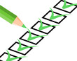 © Abdul Waris - Green Marking on Checklist box with pencil. Isolated on White.
