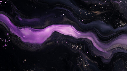 Wall Mural - cosmic swirls of purple and black: a mesmerizing abstract design featuring swirling, flowing lines o