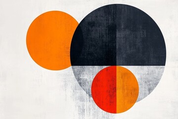 Poster - A simple graphic of two abstract shapes overlapping, each in a complementary color to symbolize harmony and balance