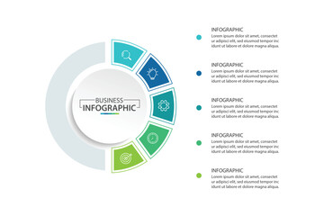 Wall Mural - business infographic design template with 6 options