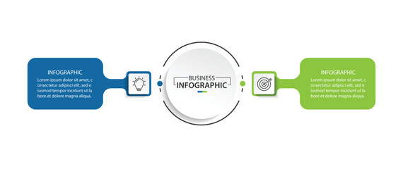 Wall Mural - business infographics. infographics with 2 steps or options
